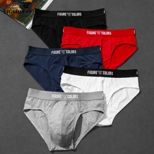 Men's Breathable Cotton Low Rise Triangle Underwear Sexy Cotton Boxer Shorts
