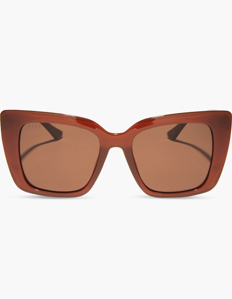 DIFF Karlie Sunglasses Glacial Tortoise Frame Gold Mirror Lens Cat Eye NWT Karlie Cateye Sunglasses | Cream Tort & Brown Gradient  main image 2