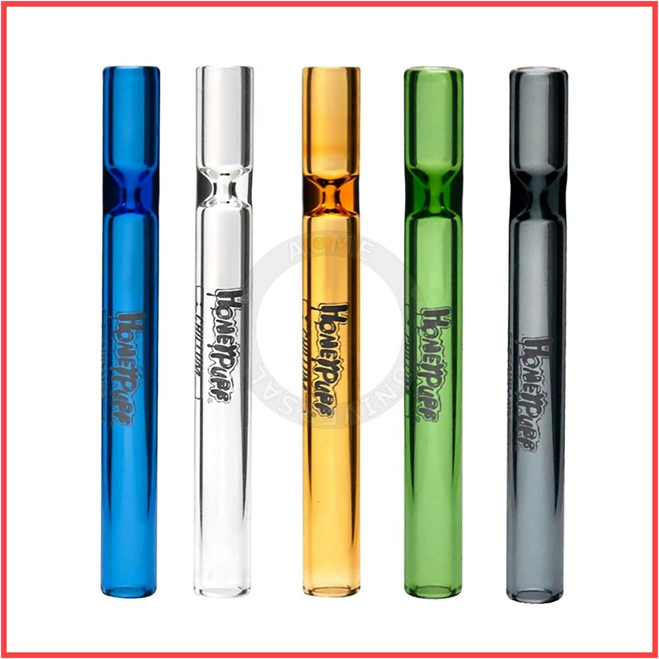 HoneyPuff Chillum Borosilicate Glass One Hitter, 11cm/4.3" [Pipe/Smoking]