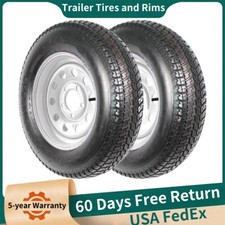 2x St20575d15 Trailer Tires And Wheels W15 Rims 5 Lug On 4.5 Load Range C 2x St20575d15 Trailer Tires And Wheels W15 Rims 5 Lug On 4.5 Load Range C