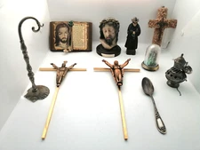 Joblot 10 vintage Religious collectable items Jesus bust Crucifixes  our lady
