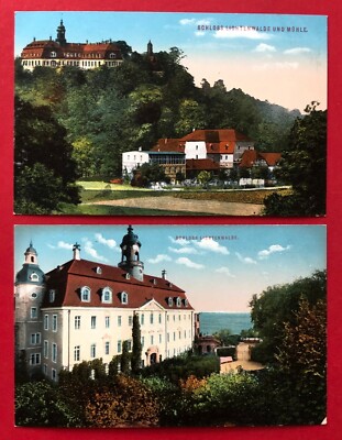 2 x Postcard Lichtenwalde around 1900 Castle and Mill (88636