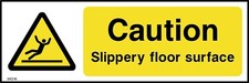 Caution Slippery Floor Surface Sign or Sticker - All Materials & Sizes. (WG16)