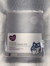 Parents Choice Ultra Soft 3-Piece Microfiber Toddler Sheet Set Solid Gray Grey
