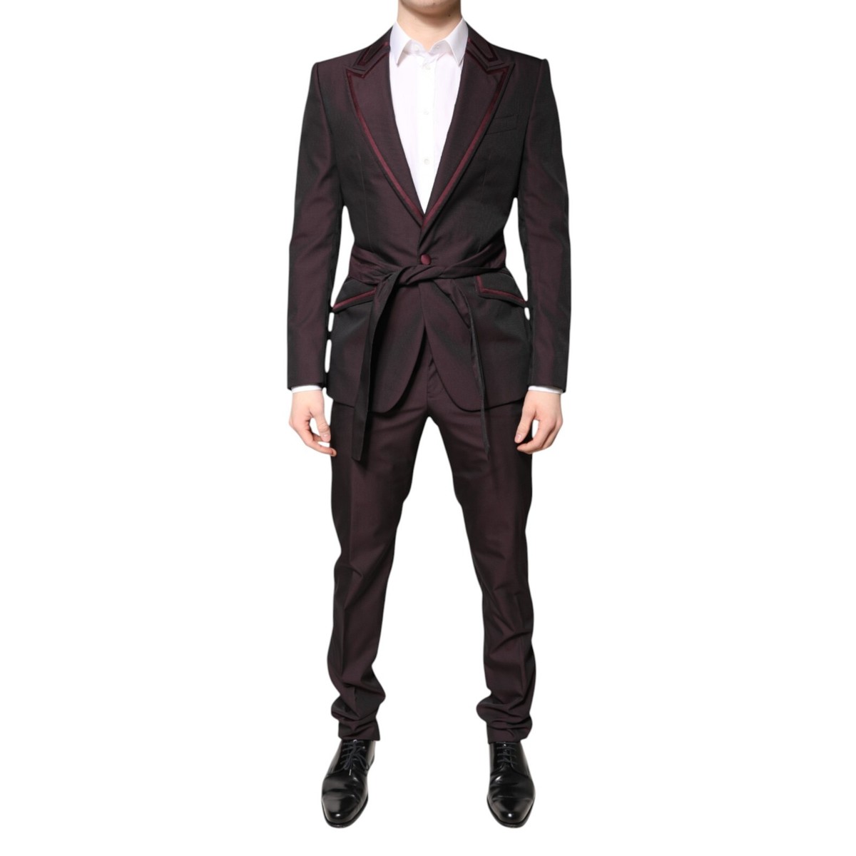DOLCE & GABBANA Suit Maroon Single Breasted Formal 2 Piece EU48