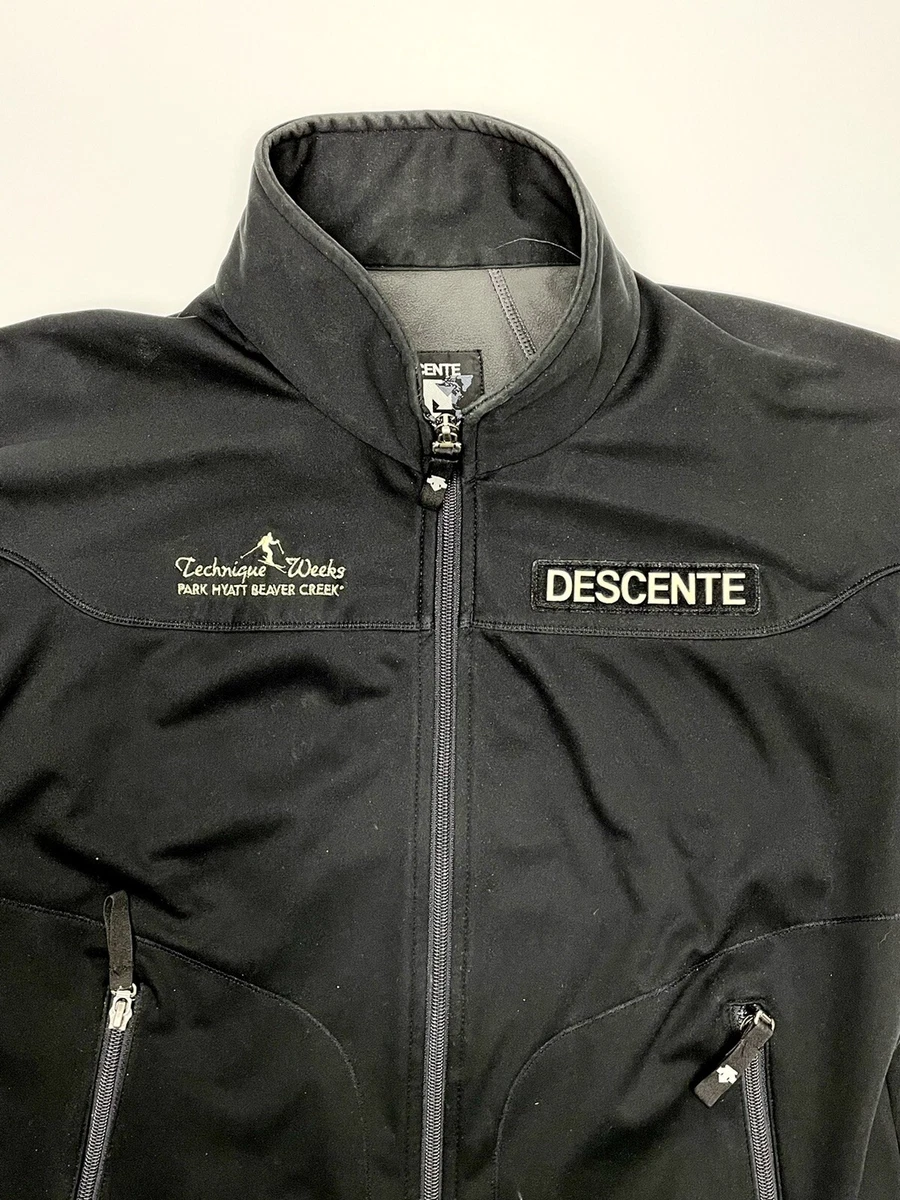Descente Softshell Jacket Mens Medium Black Full Zip Beaver Creek