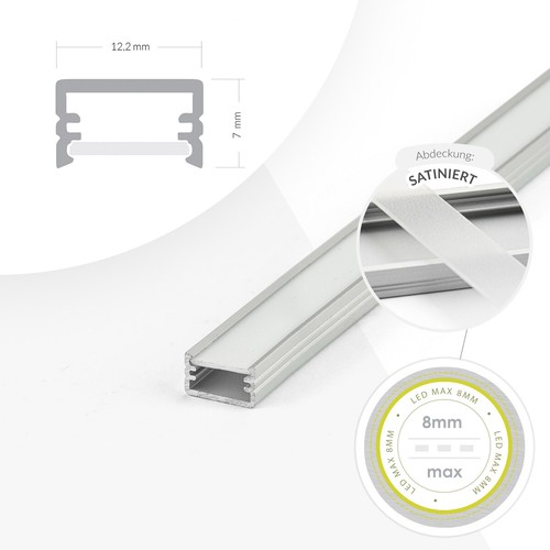 LED Schiene Aluminium 1/2 Meter Fliesen Lichtleisten Bad Leiste Aluprofil Profil - Bild 52 von 57