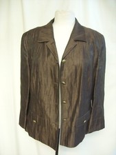 Ladies Suit Jacket Basler Eu 40, Uk 14, Brown Linen With Sheen, 3/4 Sleeves 1399