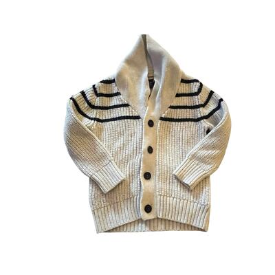 Baby Gap Boys' Cream Navy Striped Shawl Collar Cardigan, Size 18-24  Months
