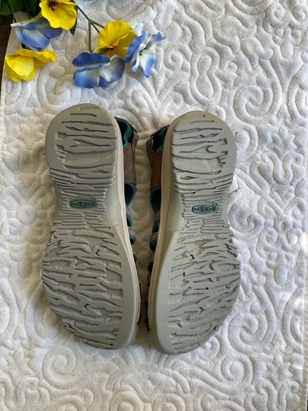 Sandali impermeabili grigi blu Keen cordino trekking taglia 9 5