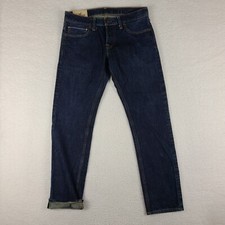 Hollister Jeans Mens 31x30 Skinny Selvedge Button Fly 100% Cotton Dark Wash VTG