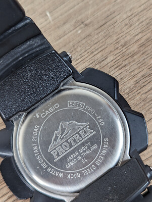 CASIO WATCH PRO TREK 5415 PRG-280 WR20 WATER RESISTANT BLACK CASIO WATCH PRO TREK 5415 PRG-280 WR20 WATER RESISTANT BLACK