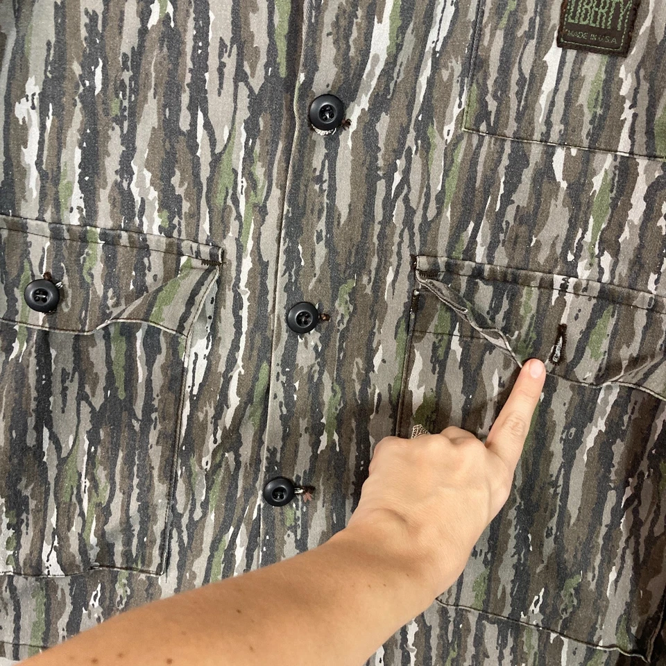 Vintage Liberty Camo Shirt Jacket Pockets Hunting Mens L Lightweight Real Tree - Image 2 of 4