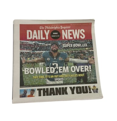 Philadelphia Eagles Super Bowl LIX 59 Philadelphia Daily News Newspaper 2/10/25