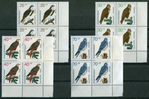 Federal nº 754 - 757 recién postal VB eckrand viererblock lujo BRD aves de presa pájaros