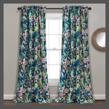 Set of 2 (95"x52") Dolores Light Filtering Window Curtain Panels Navy -