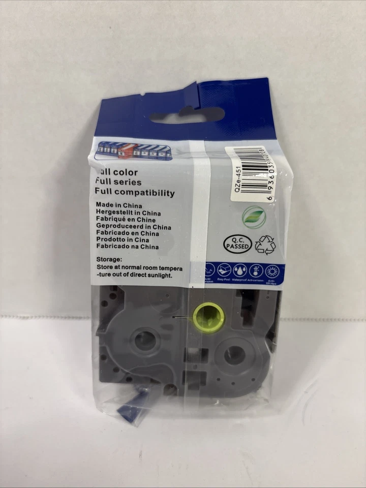 Fita cassete QZE-451 24mm laminada preta sobre vermelha fita fabricante de etiquetas nova - Imagem 2 de 2
