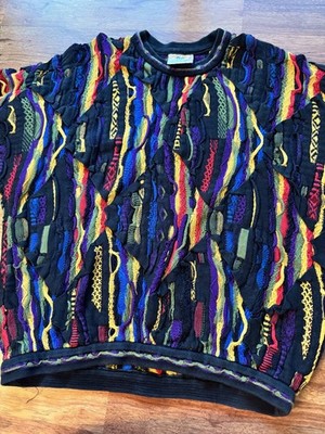 Vintage COOGI Australia Sweater XL 3D Knit Mercerized Cotton Made
