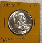 1958-P Franklin Half Dollar AU 90% Silver *8109