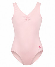 Capezio Girls Scoop Neck Pinch Front Tank Leotard, Dreamy Pink, XS