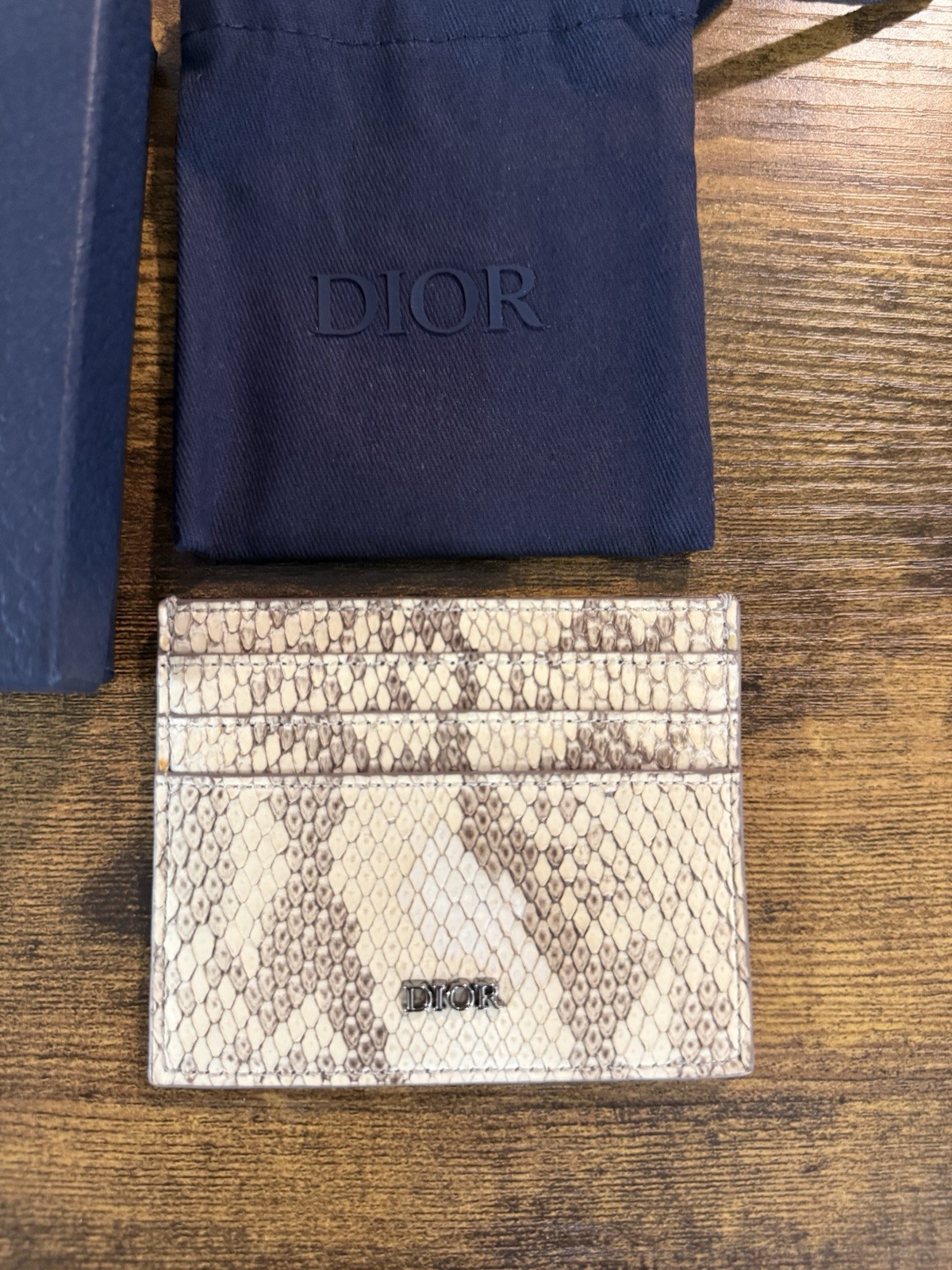 DIOR Neutral Tan Python Card Holder EXTREMELY RAR… - image 3