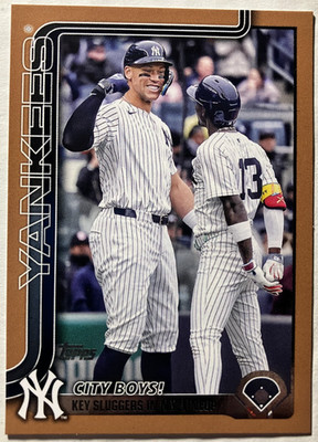 2025 Topps Update Gold #US85 Aaron Judge/Jazz Chisholm Jr. #/2025 Yankees