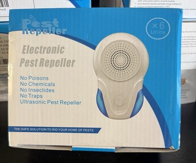 6 Pack Ultrasonic Pest Repeller White - A0273