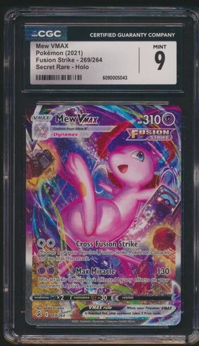 New ListingMew VMAX CGC 9 Alt Art Fusion Strike Pokemon Card 269/264 Sword & Shield FA