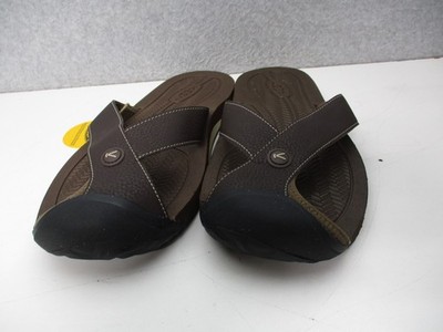 Keen Mens Barbados Closed Toe Flip Flop Sandals Size 12 Brown Leather Comfort KEEN Barbados TG Flip Flop Sandals Mens Sz 12 Java/Dark  main image 3