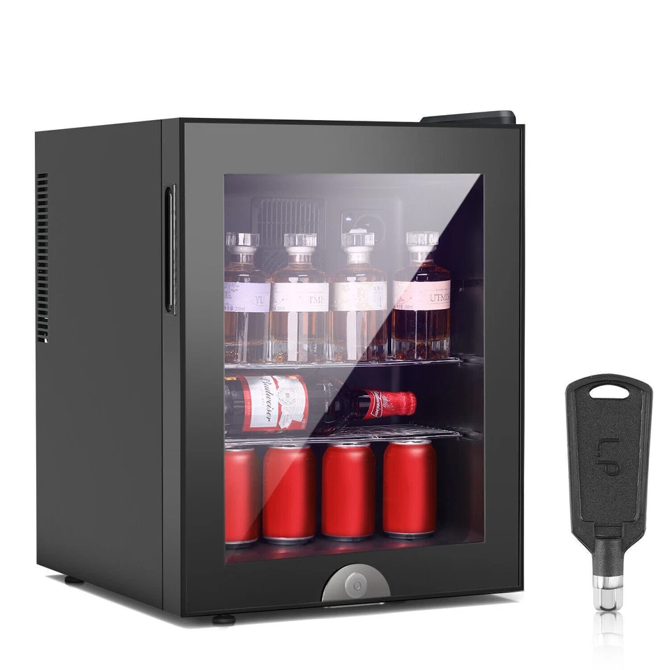 Kühlschrank Getränke Flaschen Bier Minibar 40L Hausbar 2 Böden Edelstahl Glastür - Bild 2 von 4