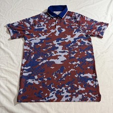Under Armour Iso-Chill Polo Shirt Men's Medium Red/Blue Camouflage Pattern