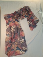 Scarf Sheer Fruit And Flower With Darker Background 64 In  15 In