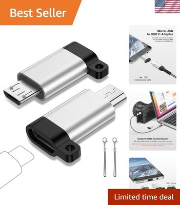 Compact USB C to Micro USB Adapter 2-Pack - Fast & Reliable Charging for Devices