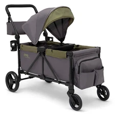 Jeep Sport All-Terrain Stroller Wagon, Includes Canopy, Cup Holders, Grey