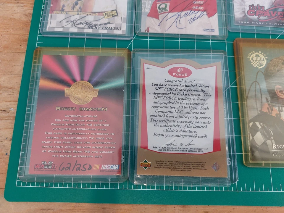 Ricky Craven Nascar Autograph Card Lot of 10 Numbered Misc - Image 3 of 4