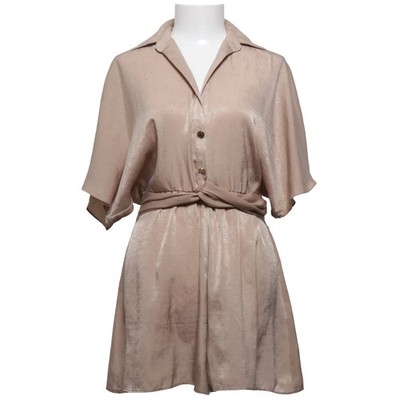 Zara, Jumpsuit, Größe: XS, Beige, Polyester, Einfarbig, Satin, Damen #psD