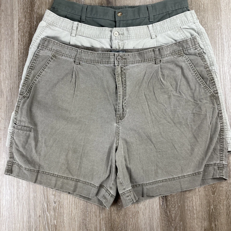 Paquete de verano lote de 3 pantalones cortos utilitarios Saddlebred para hombre 42 cargo algodón chino Foto 2 de 4