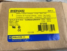 Square D 8910DPA34V02 30A 120V 3-Pole 3-Phase Definite Purpose Contactor