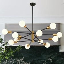 33" Modern Chandelier Ceiling Light Fixture 12-Light Sputnik Chandeliers Gold...