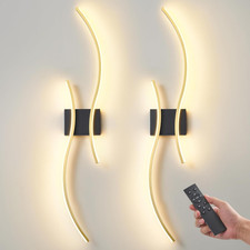 Dimmable LED Wall Sconce Set of 2, Battery Operated with Remote Control