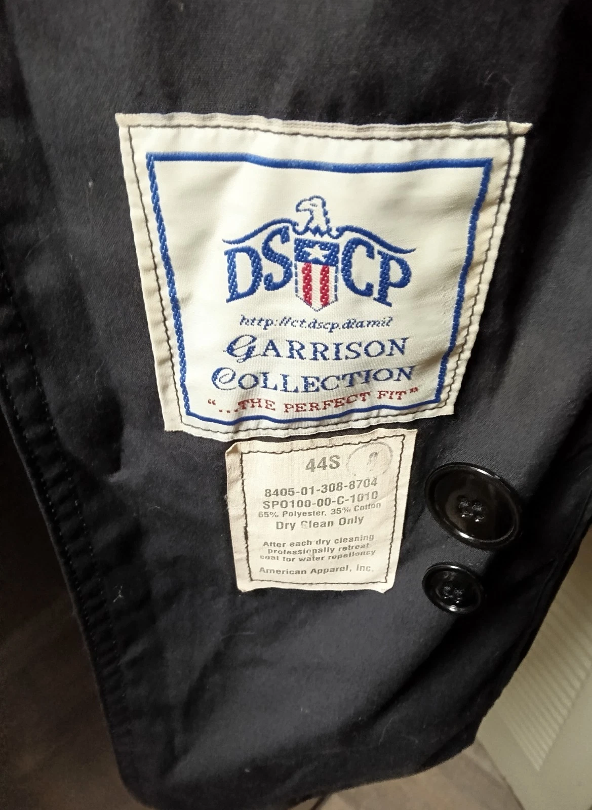 DSCP Garrison Collection Men's Black Long Trench Coat Belted Lined Size 44 - product detail image 3
