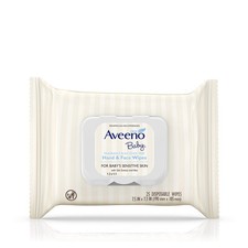AVEENO Baby Hand and Face Wipes 25 Count Fragrance Free Gentle Cleansing