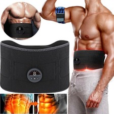 EMS Abdominal Muscle Toning Belt Trainer Rechargeable ABS Stimulator Toner Belt