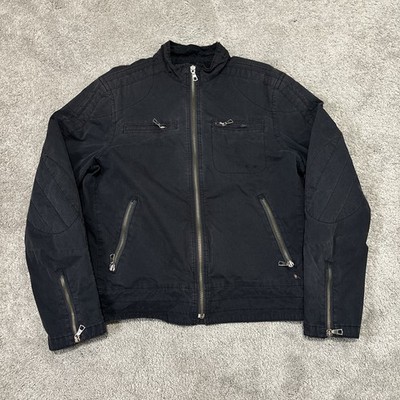 Vintage Y2K GAP Utility Bomber Jacket Mens Medium Black Zip Up