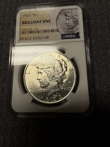 1923 Peace Dollar NGC Brilliant Unc