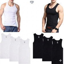 6-12 Pack Men's Tank Top 100 Cotton A-Shirt Wife Beater Undershirts Size S-XXL