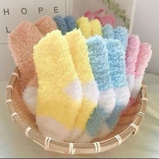 Adorable Kawaii Cat Paw Fuzzy Cozy Socks in Pastel Rainbow Colors