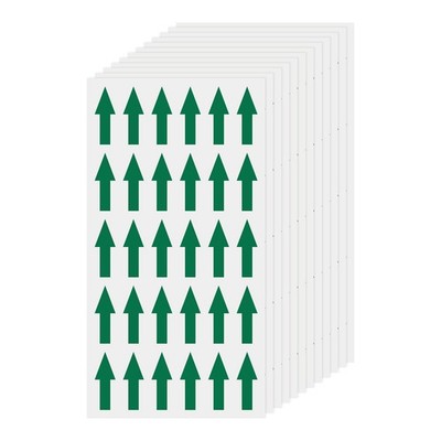 Grüne Pfeilaufkleber, 360 Stück 1,2x0,4'' selbstklebend für Color Coding