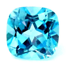 Beautiful Natural Blue Topaz Cushion Cut 11.9x11.9mm Super Clarity for Jewellery