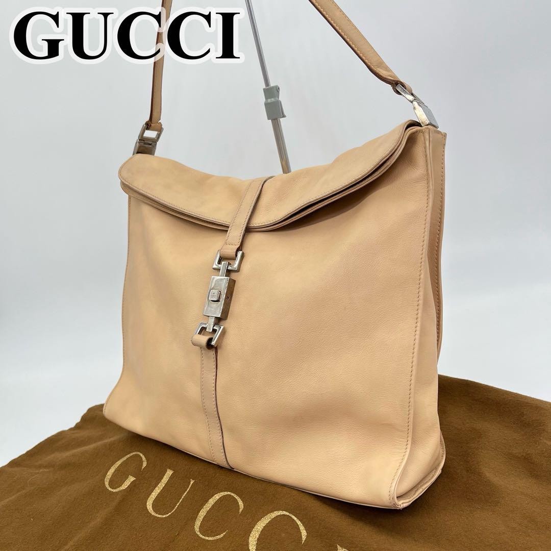 Authentic Gucci Jackie Logo One Shoulder Bag 80cm Used